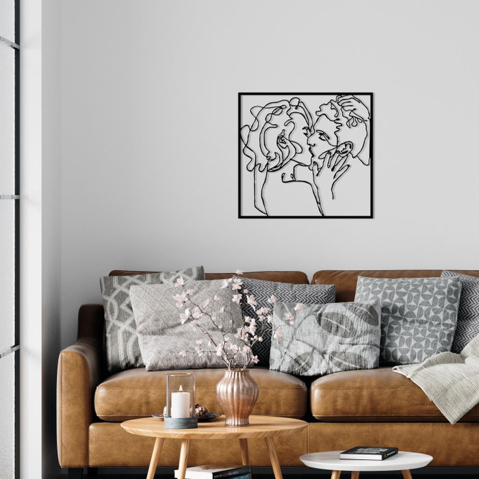 Wallity Kiss Me 1 Escultura de pared decorativa de metal negra Wallity Kiss Me 1 Escultura de pared decorativa de metal negra